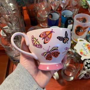 David’s Tea Pink Butterfly Tea Coffee Mug